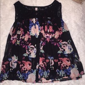 Black Floral Blouse